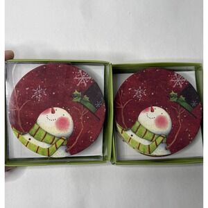 C. R. Gibson Paper Coasters Set Of 8 Snowman Christmas Snowflake Winter Drinks